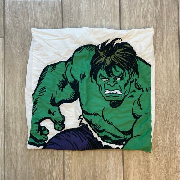 Pottery Barn Kids Marvel Hulk Pillow Cover 18x18 Comic Book Hero Cotton - Picture 1 of 6
